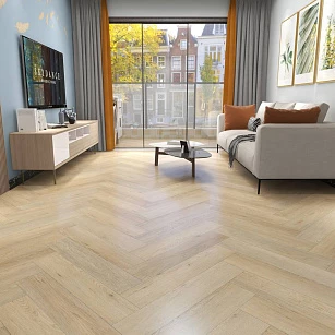 ПВХ Покрытие Calitex Diamonds Excelsior Herringbone Click DM303 750x150x6 (1,575 м2) в интерьере