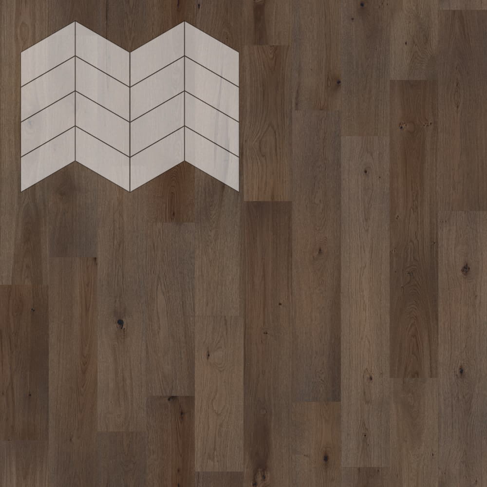 Паркет Елка Французская Lab Arte Chevron Дуб Рустик Кайт лак 400/313х150х14/3/60°