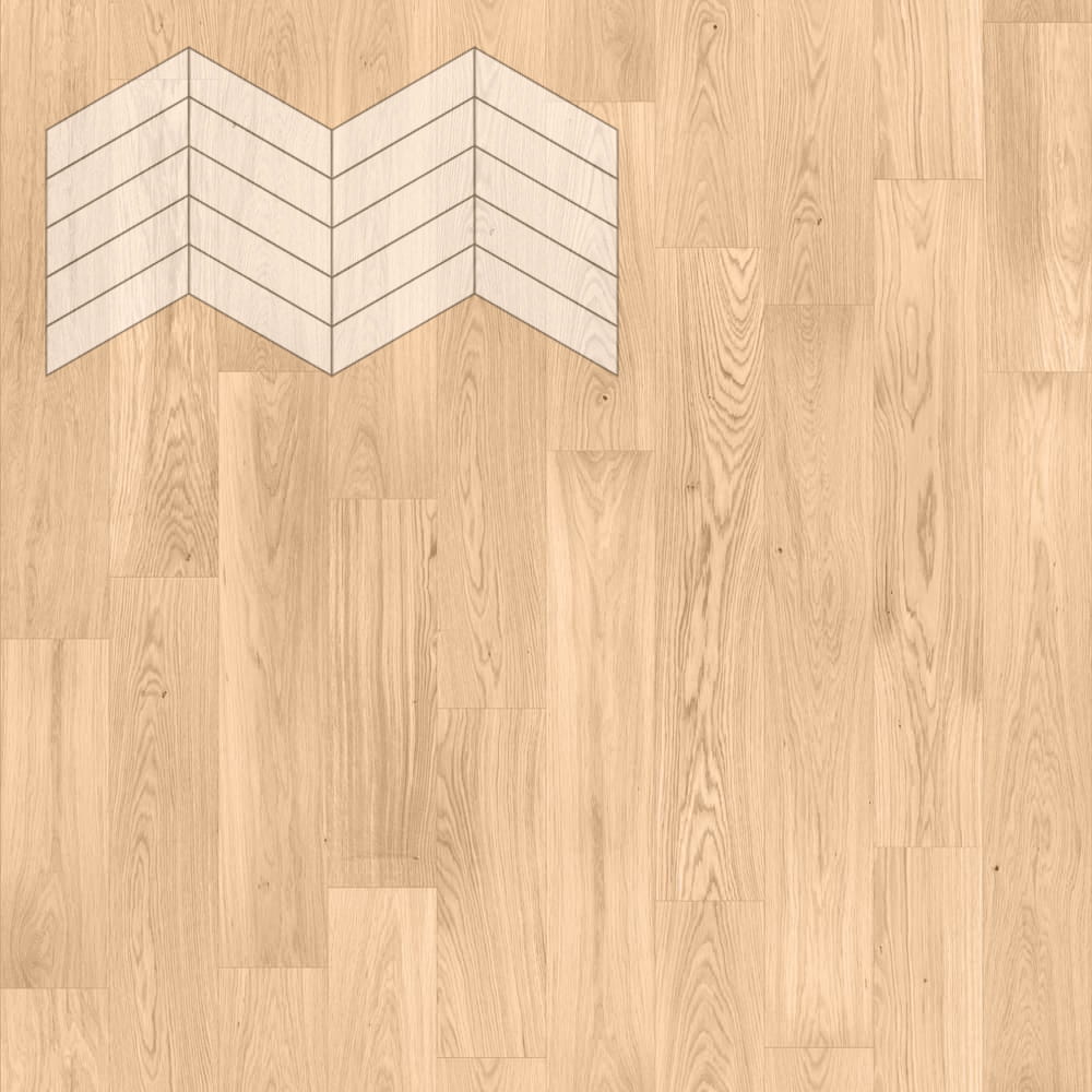 Паркет Елка Французская Lab Arte Chevron Дуб Рустик Блонд лак 400/348х90х14/3/60°