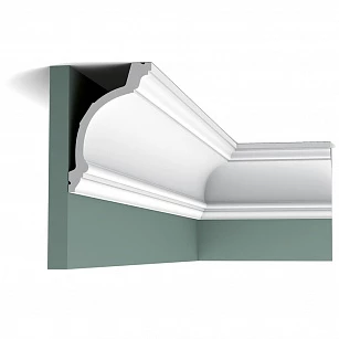 Плинтус из дюрополимера Orac Decor потолочный карниз C217F 2000х156х103 в интерьере