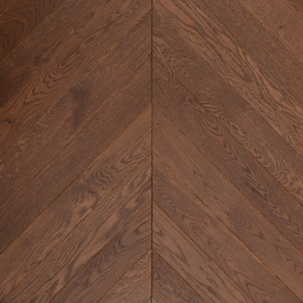 Паркет Елка Французская Lab Arte Chevron Дуб Рустик Табак лак 600/510х90х14/3/45°
