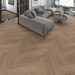 ПВХ Покрытие Calitex Elementals Carlton Herringbone Click XES103 600x150x4 (1,800 м2) в интерьере