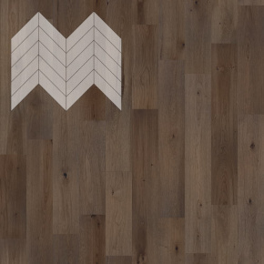 Паркет Елка Французская Lab Arte Chevron Дуб Рустик Кайт лак 600/475х125х14/3/45° в интерьере