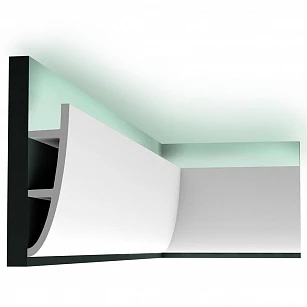 Плинтус из дюрополимера Orac Decor для скрытого освещения C374 2000х180х50 в интерьере