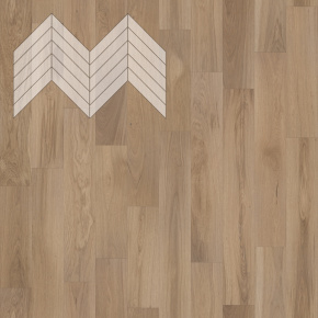 Паркет Елка Французская Lab Arte Chevron Дуб Натур Лаунж лак 600/510х90х14/3/45° в интерьере