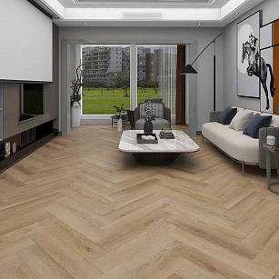 ПВХ Покрытие Calitex Diamonds Lesedi Herringbone Click DM203 750x150x6 (1,575 м2) в интерьере