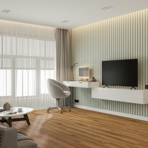 SPC Ламинат Alta Step Дуб Легкий 1218х180х4 (3,069 м2) SPC2204 в интерьере
