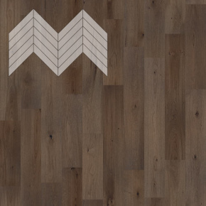 Паркет Елка Французская Lab Arte Chevron Дуб Натур Кайт лак 600/510х90х14/3/45° в интерьере