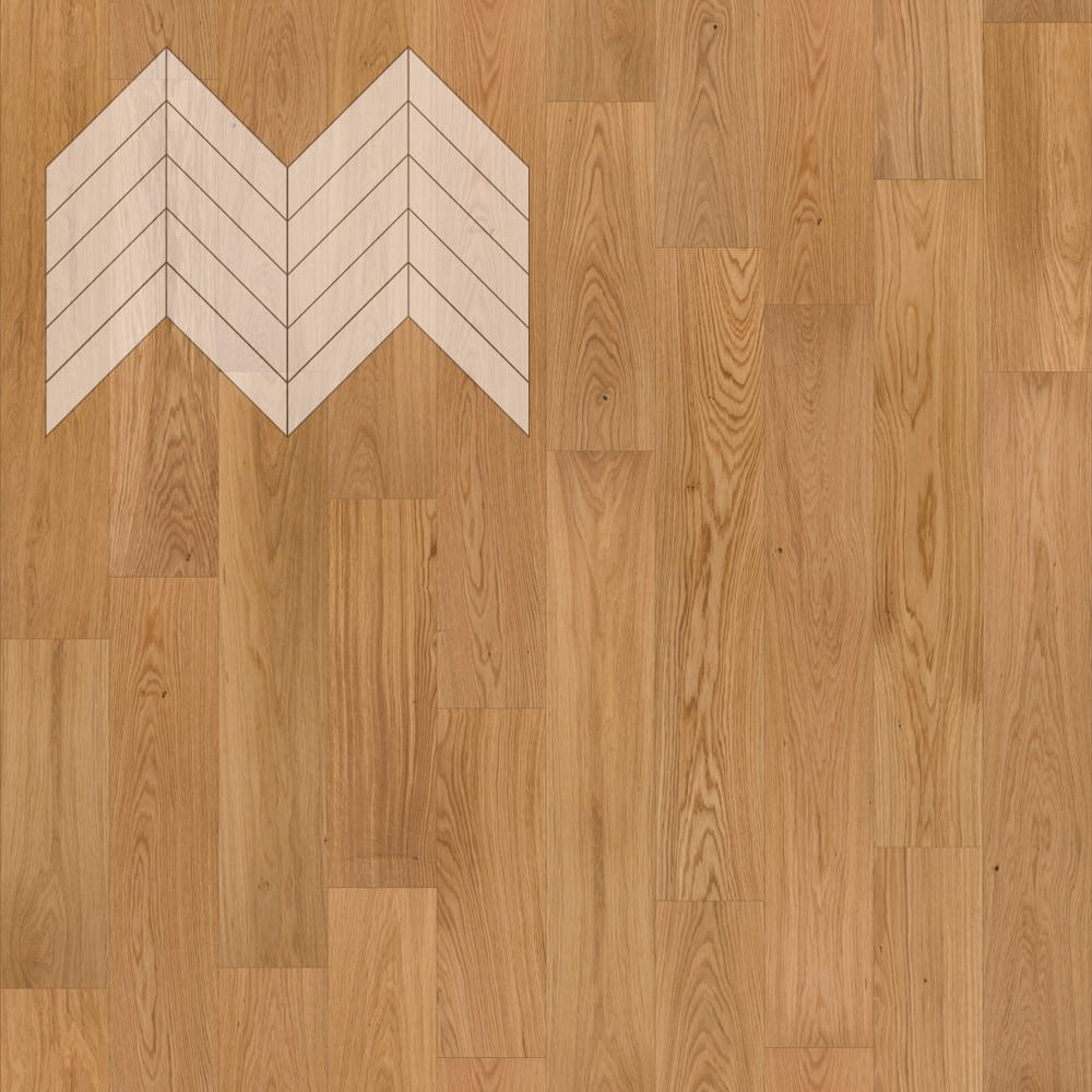 Паркет Елка Французская Lab Arte Chevron Дуб Натур лак 600/490х110х14/3/45°